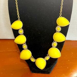 J Crew Yellow Cabochon Rhinestone Necklace